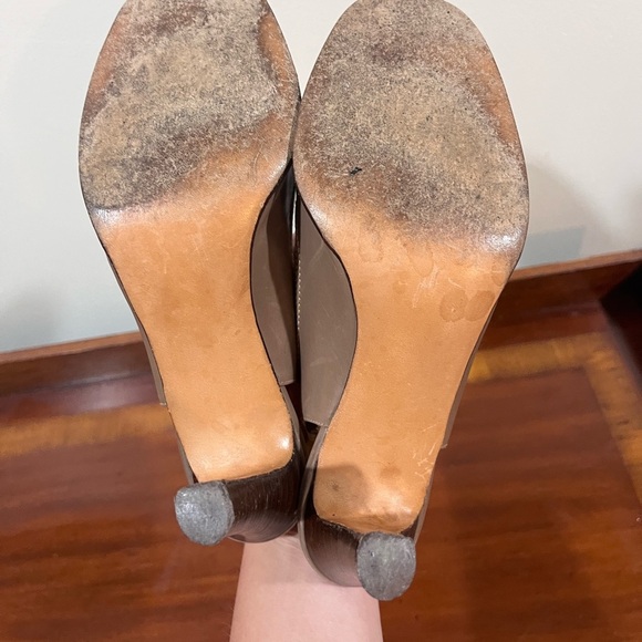 Vintage Julianelli Square Toe Leather Sling-back Heels - Picture 8 of 9